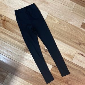 Carbon38 Black ribbed 7/8 length leggings, Size Xs